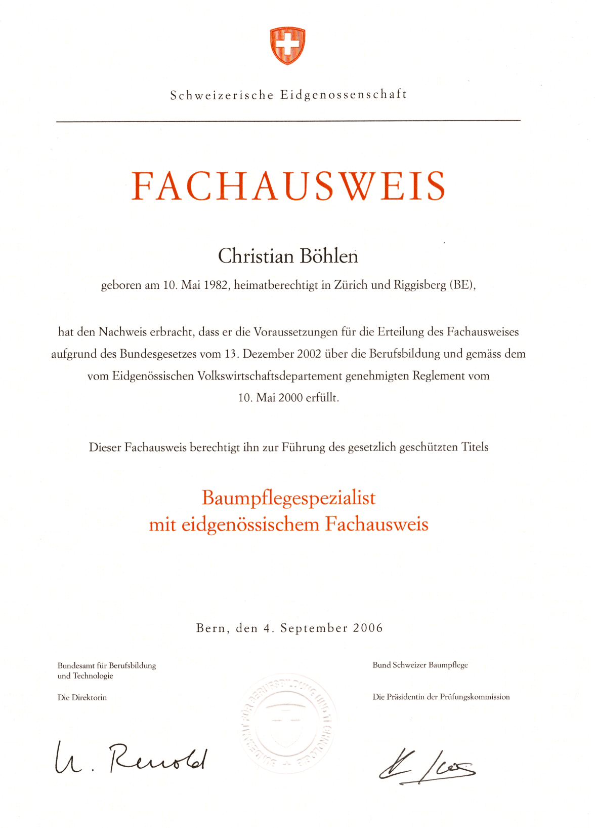 Baumpflegespezialist mit eidg. Fachausweis Vorschau